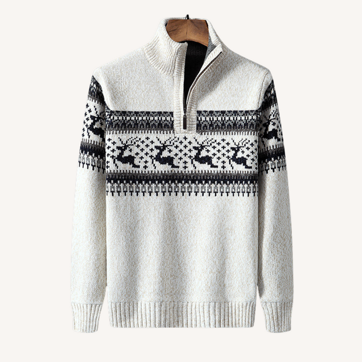 Ferris | Mock Neck Jacquard Sweater